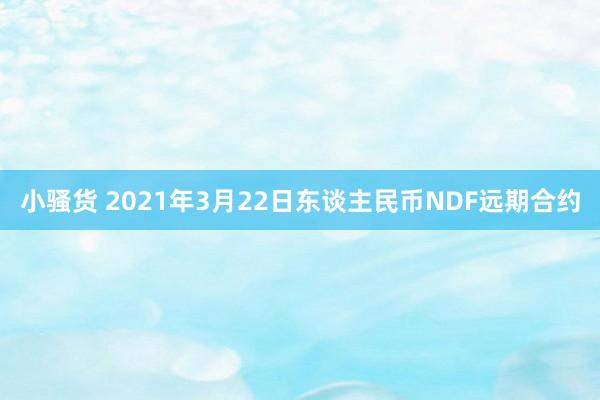 小骚货 2021年3月22日东谈主民币NDF远期合约