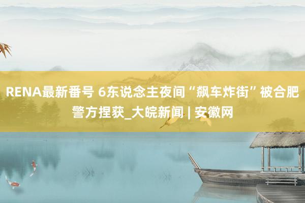 RENA最新番号 6东说念主夜间“飙车炸街”被合肥警方捏获_大皖新闻 | 安徽网