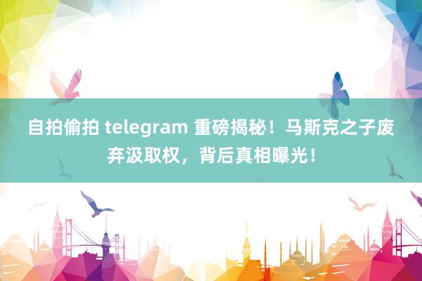 自拍偷拍 telegram 重磅揭秘！马斯克之子废弃汲取权，背后真相曝光！