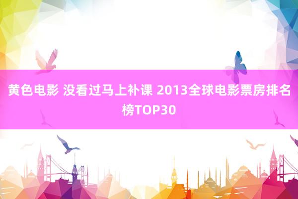 黄色电影 没看过马上补课 2013全球电影票房排名榜TOP30