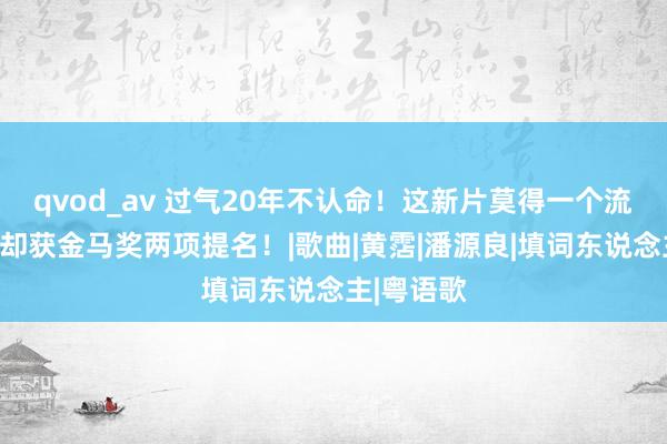 qvod_av 过气20年不认命！这新片莫得一个流量明星，却获金马奖两项提名！|歌曲|黄霑|潘源良|填词东说念主|粤语歌